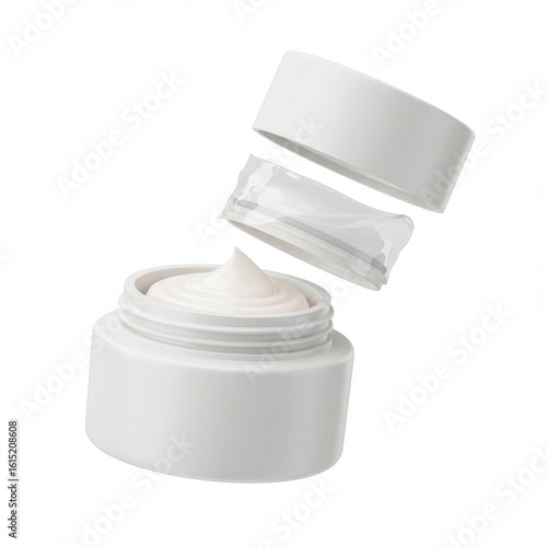 Wallpaper Mural Open cream jar isolated on white background for skincare products, cosmetics Torontodigital.ca