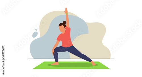 Woman doing yoga, perfect for wellness websites or fitness app promotions.