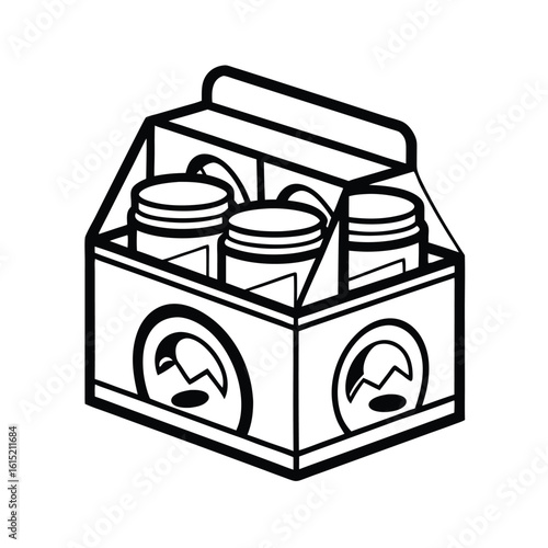 Gourmet mustard sampler box with black outline design