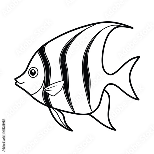 freshwater angelfish outline illustration