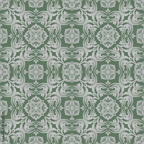 Elegant vintage floral pattern, white isolate background
