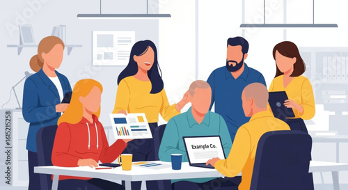 Diverse team brainstorming and collaborating on a project, ideal for website landing pages or business brochures.