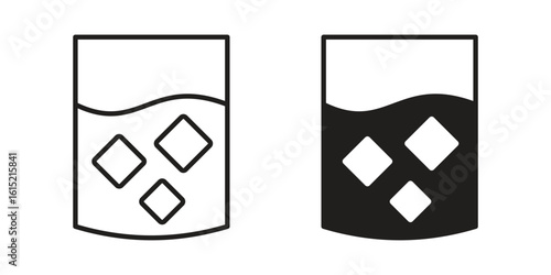 Whiskey Glass icon vector in simple flat design, outline.