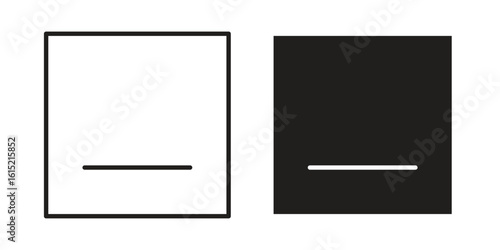 Window Minimize icon vector in simple flat design, outline.