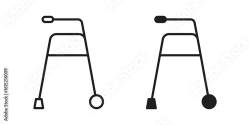 Walker icon vector in simple flat design, outline.