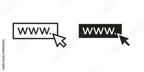 Url icon vector in simple flat design, outline.