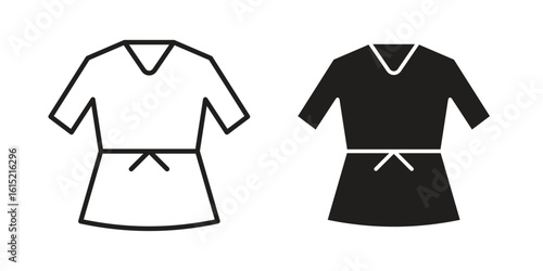 Uniform martial art icon vector in simple flat design, outline.