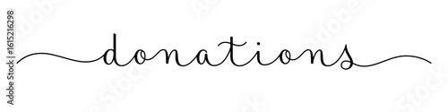 DONATIONS black vector brush calligraphy banner with swashes