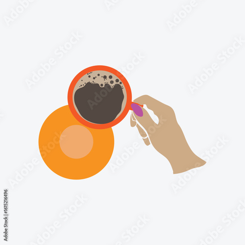 logo design vector hand holding a coffee cup