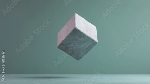 Floating stone cube
