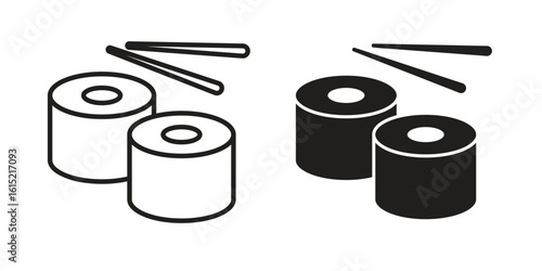 Sushi icon vector in simple flat design, outline.