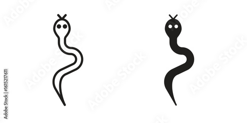 Snake icon vector in simple flat design, outline.