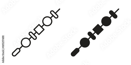 Skewer icon vector in simple flat design, outline.