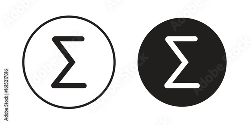 Sigma icon vector in simple flat design, outline.