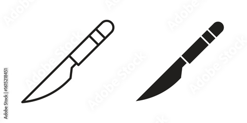 Scalpel path icon vector in simple flat design, outline.