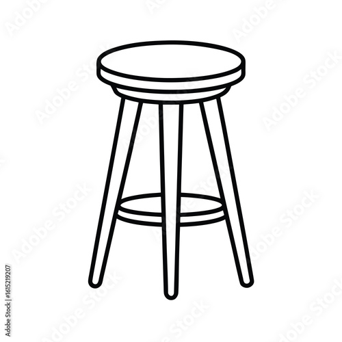 outline drawing of a household stool