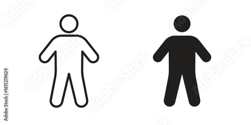 Person icon vector in simple flat design, outline.