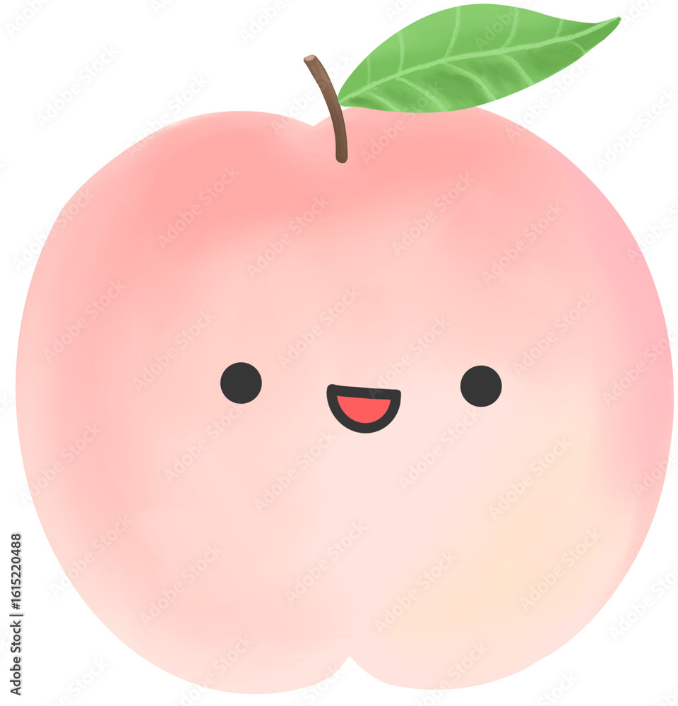 Obraz premium cute peach on white