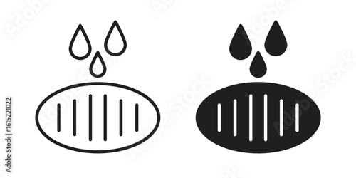 Manhole icon vector in simple flat design, outline.
