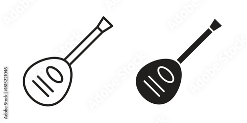 Mandolin icon vector in simple flat design, outline.