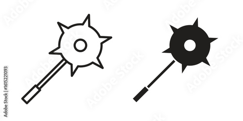 Mace icon vector in simple flat design, outline.