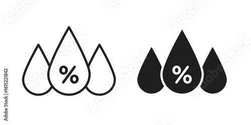 Humidity icon vector in simple flat design, outline.