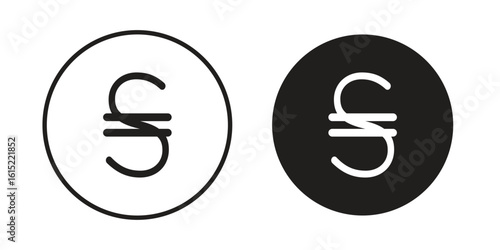 Hryvnia icon vector in simple flat design, outline.