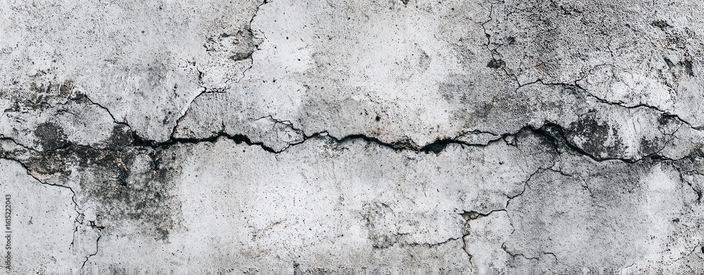 Obraz premium Grey textured concrete wall background Close-up of cracked concrete wall texture.