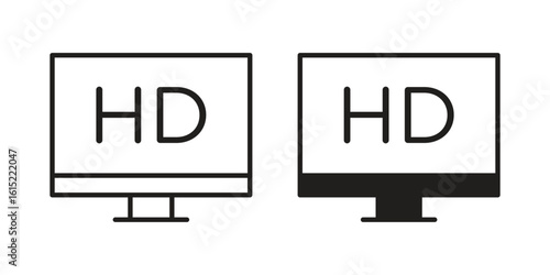 High definition icon vector in simple flat design, outline.