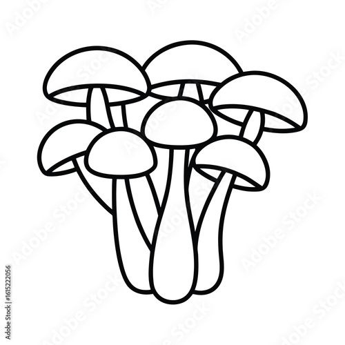 simple organic mushroom cluster drawing