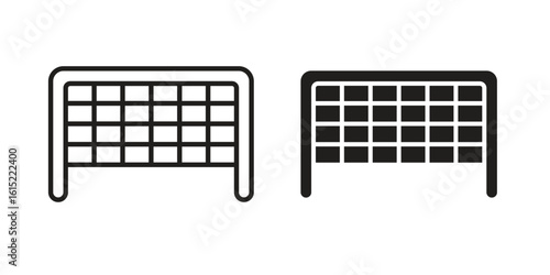 Goal net icon vector in simple flat design, outline.