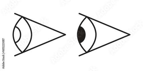 Eye side icon vector in simple flat design, outline.