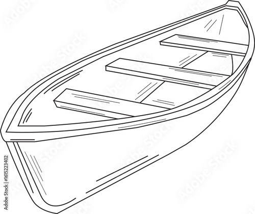 The Illustration of wooden boat