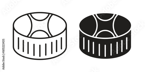 Drum steelpan icon vector in simple flat design, outline.