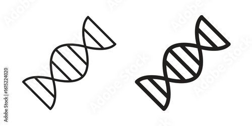 DNA icon vector in simple flat design, outline.
