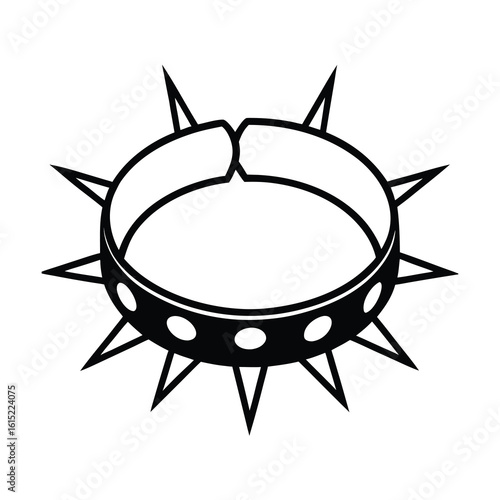 spiked dog collar vector illustration