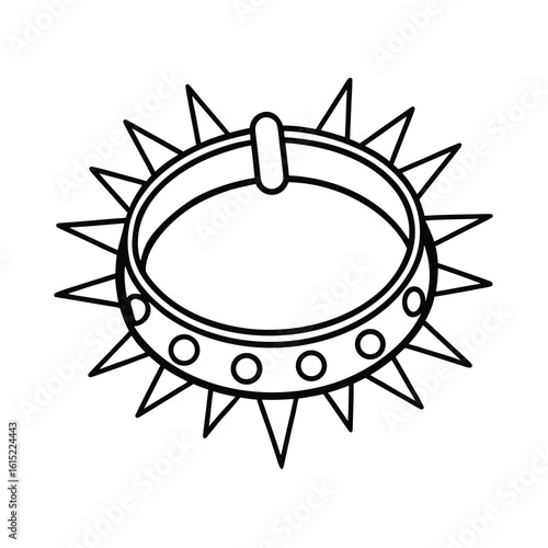 spiked dog collar vector illustration