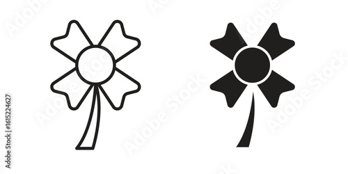 Clover icon vector in simple flat design, outline.