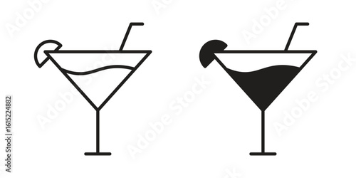 Citrus Glass icon vector in simple flat design, outline.