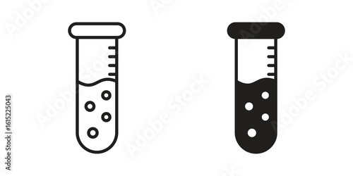 Chemical Tube icon vector in simple flat design, outline.