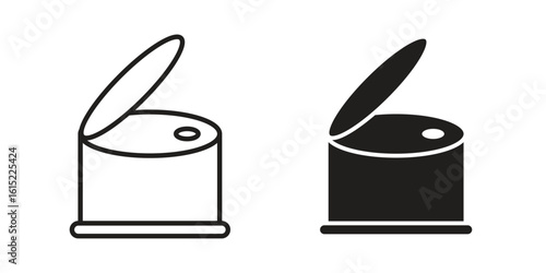 Canned food icon vector in simple flat design, outline.