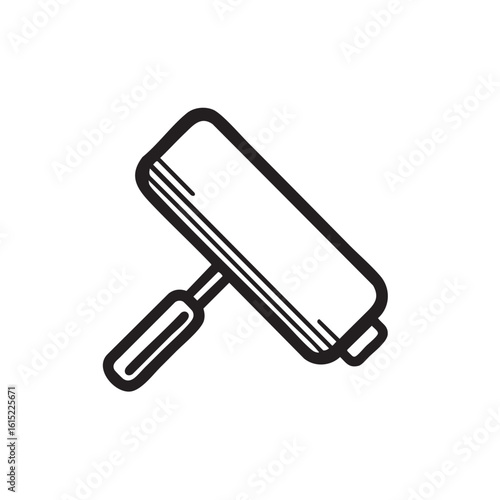  A simple line drawing of a paint roller.