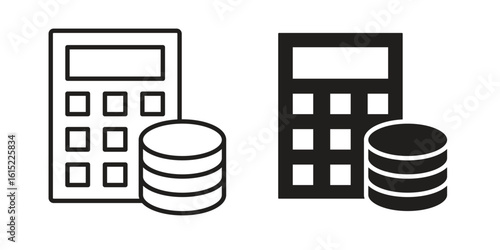 Budget icon vector in simple flat design, outline.
