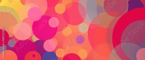 Vibrant, overlapping circles in swirling hues create an energetic abstract composition,  visual,  vibrant