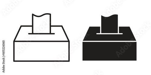 Box tissue icon vector in simple flat design, outline.