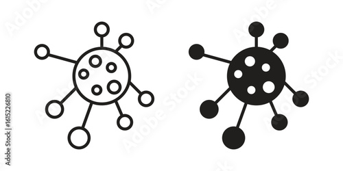 Bacteria icon vector in simple flat design, outline.
