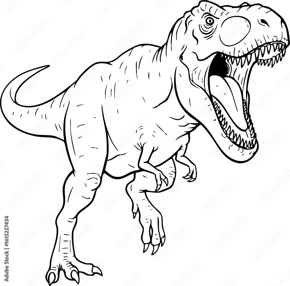Obraz premium T-Rex Roaring Illustration