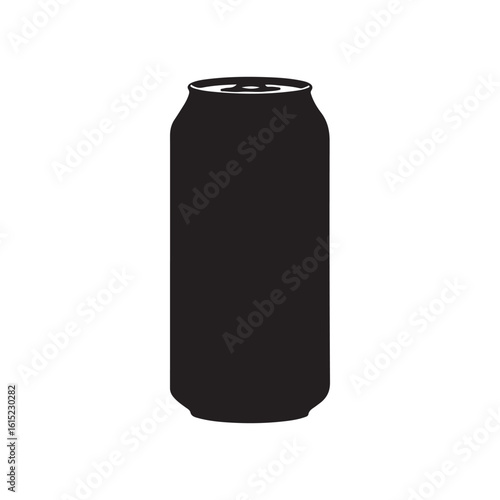 Soda can silhouette vector flat illustration design on white background