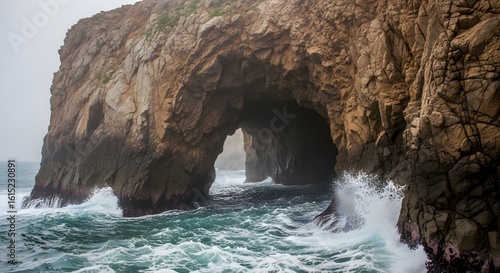 Fototapeta Naklejka Na Ścianę i Meble -  Rock Arch Ocean Wave Landscape