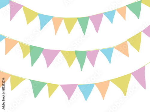 bunting flag set element for decoration.eps